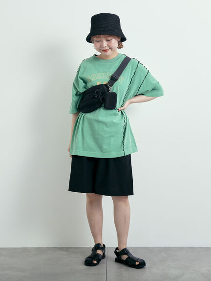ピグメント加工メロー切替ロゴプリントTシャツ（オフホワイト/チャコールグレー/イエロー/グリーン）｜SM2（エスエムツー）通販