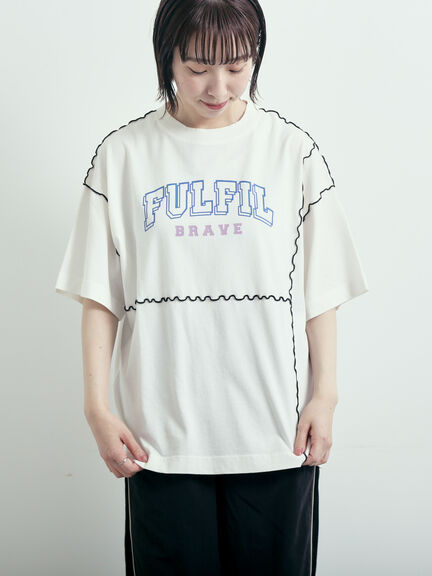 ピグメント加工メロー切替ロゴプリントTシャツ（オフホワイト/チャコールグレー/イエロー/グリーン）｜SM2（エスエムツー）通販