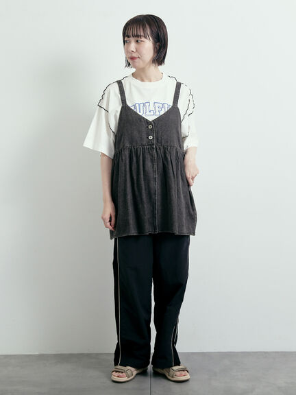 ピグメント加工メロー切替ロゴプリントTシャツ（オフホワイト/チャコールグレー/イエロー/グリーン）｜SM2（エスエムツー）通販