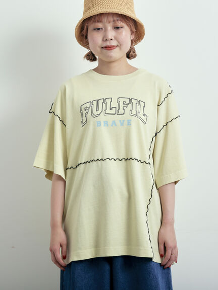 ピグメント加工メロー切替ロゴプリントTシャツ（オフホワイト/チャコールグレー/イエロー/グリーン）｜SM2（エスエムツー）通販