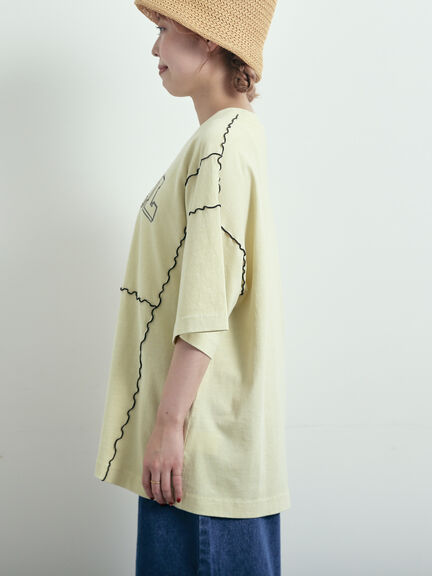 ピグメント加工メロー切替ロゴプリントTシャツ（オフホワイト/チャコールグレー/イエロー/グリーン）｜SM2（エスエムツー）通販