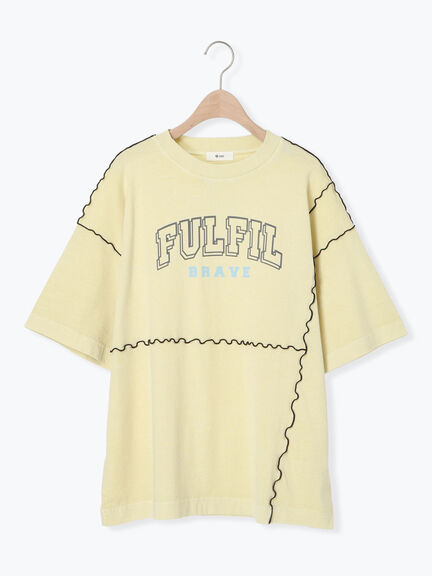 ピグメント加工メロー切替ロゴプリントTシャツ（オフホワイト/チャコールグレー/イエロー/グリーン）｜SM2（エスエムツー）通販