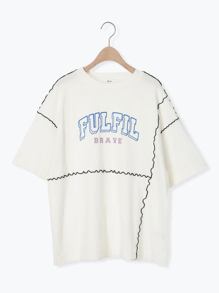 ピグメント加工メロー切替ロゴプリントTシャツ（オフホワイト/チャコールグレー/イエロー/グリーン）｜SM2（エスエムツー）通販