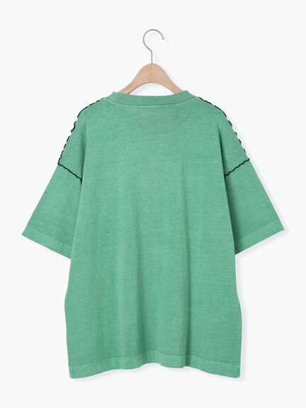 ピグメント加工メロー切替ロゴプリントTシャツ（オフホワイト/チャコールグレー/イエロー/グリーン）｜SM2（エスエムツー）通販