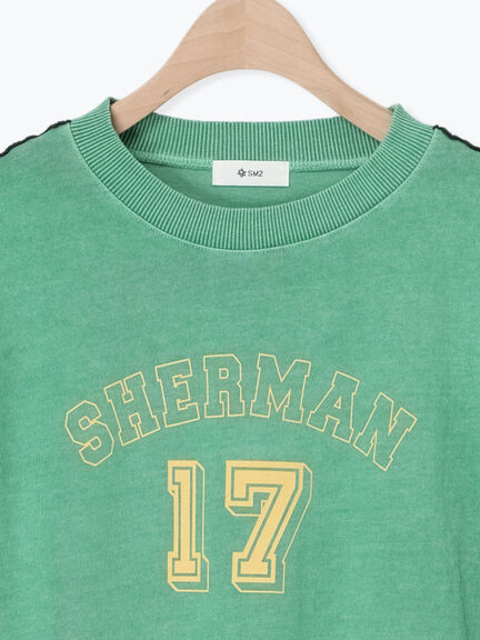 ピグメント加工メロー切替ロゴプリントTシャツ（オフホワイト/チャコールグレー/イエロー/グリーン）｜SM2（エスエムツー）通販