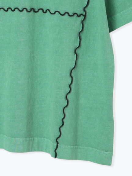 ピグメント加工メロー切替ロゴプリントTシャツ（オフホワイト/チャコールグレー/イエロー/グリーン）｜SM2（エスエムツー）通販
