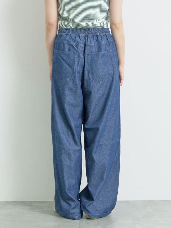 セール】 [接触冷感]裾タックパンツ（オレンジ/イエロー/サックス