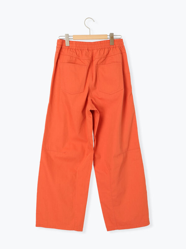 セール】 [接触冷感]裾タックパンツ（オレンジ/イエロー/サックス