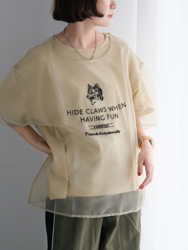 オーガンジー刺繍TシャツSET（ベージュ）｜SM2（エスエムツー）通販