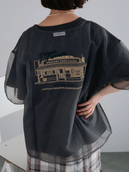 オーガンジー刺繍TシャツSET（オフホワイト/チャコールグレー/ベージュ/カーキ）｜SM2（エスエムツー）通販