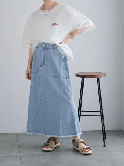 オーガンジー刺繍TシャツSET（オフホワイト/チャコールグレー/ベージュ/カーキ）｜SM2（エスエムツー）通販