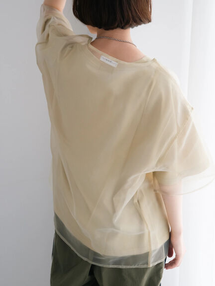 オーガンジー刺繍TシャツSET（オフホワイト/チャコールグレー/ベージュ/カーキ）｜SM2（エスエムツー）通販