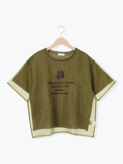 オーガンジー刺繍TシャツSET（オフホワイト/チャコールグレー/ベージュ/カーキ）｜SM2（エスエムツー）通販