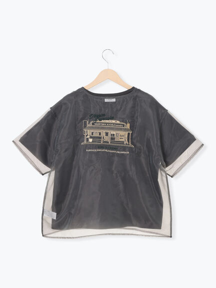 オーガンジー刺繍TシャツSET（オフホワイト/チャコールグレー/ベージュ/カーキ）｜SM2（エスエムツー）通販