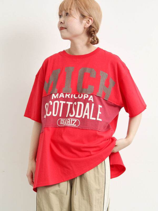 [接触冷感]リメイク風Tシャツ（レッド）｜SM2（エスエムツー）通販