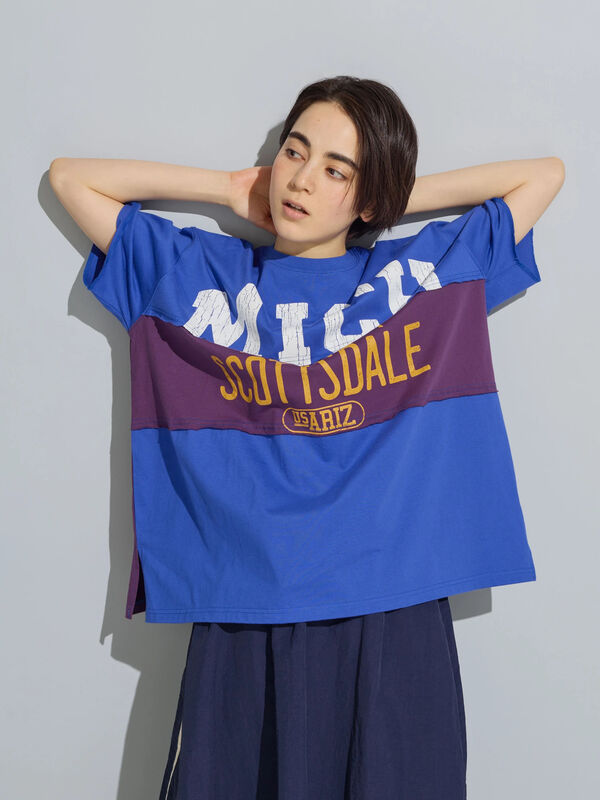 [接触冷感]リメイク風Tシャツ（ブルー）｜SM2（エスエムツー）通販