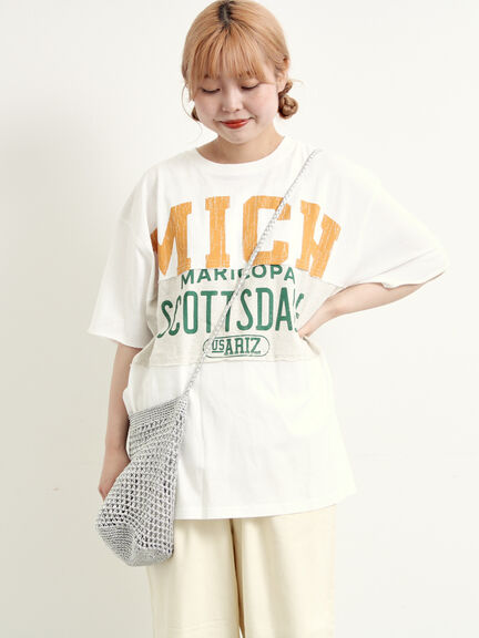 [接触冷感]リメイク風Tシャツ（オフホワイト/ブラック/レッド/ブルー）｜SM2（エスエムツー）通販