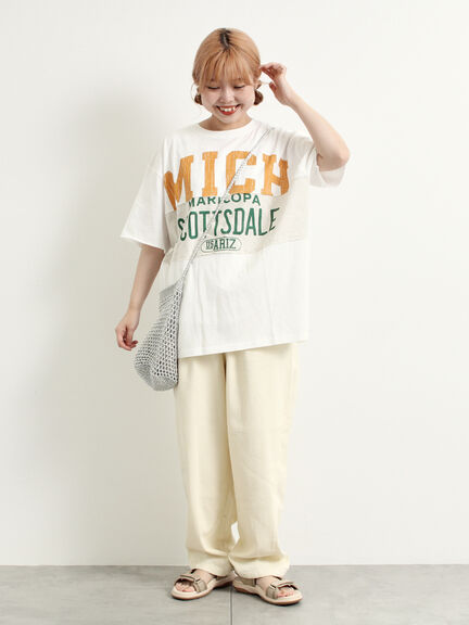 [接触冷感]リメイク風Tシャツ（オフホワイト/ブラック/レッド/ブルー）｜SM2（エスエムツー）通販