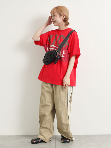 [接触冷感]リメイク風Tシャツ（オフホワイト/ブラック/レッド/ブルー）｜SM2（エスエムツー）通販