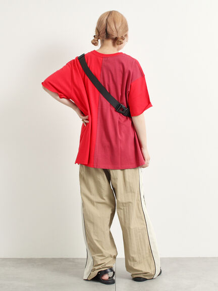 [接触冷感]リメイク風Tシャツ（オフホワイト/ブラック/レッド/ブルー）｜SM2（エスエムツー）通販