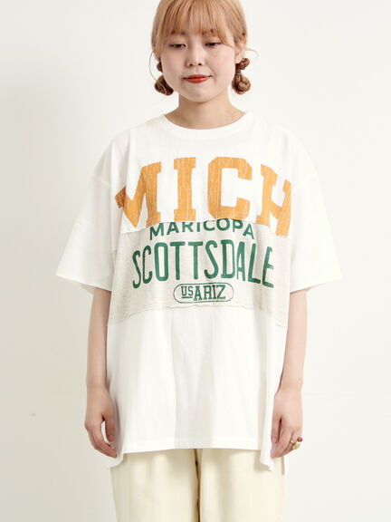 [接触冷感]リメイク風Tシャツ（オフホワイト/ブラック/レッド/ブルー）｜SM2（エスエムツー）通販