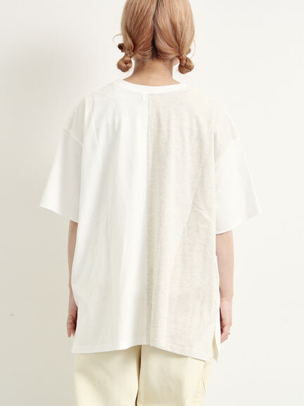 [接触冷感]リメイク風Tシャツ（オフホワイト/ブラック/レッド/ブルー）｜SM2（エスエムツー）通販