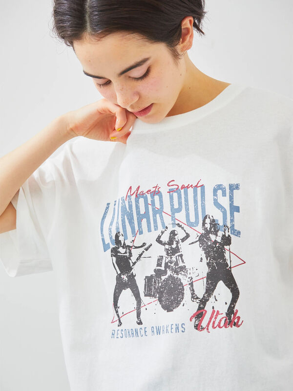 [接触冷感]バンドモチーフアソートプリントTシャツ（オフホワイト/グレー/チャコールグレー/サックスブルー）｜SM2（エスエムツー）通販
