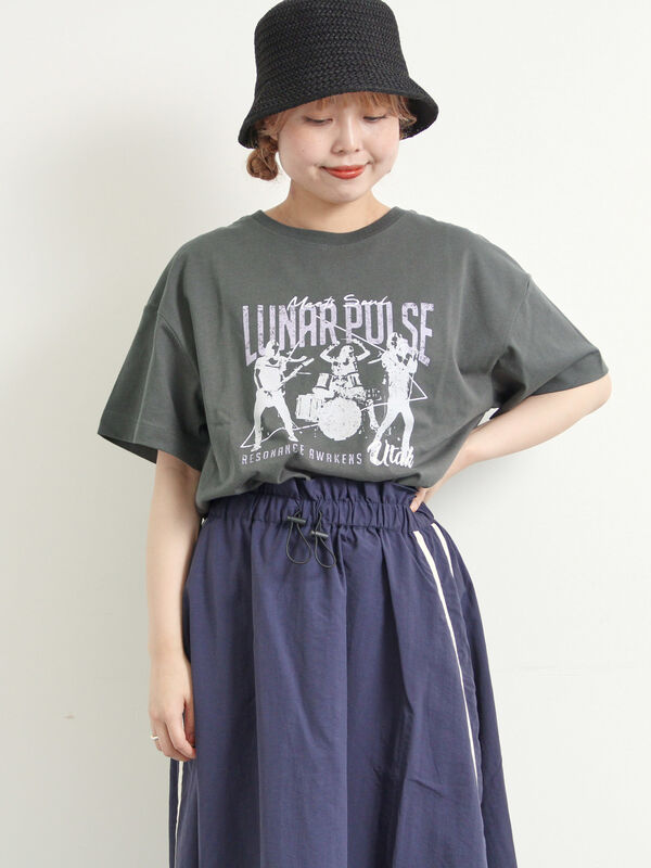 [接触冷感]バンドモチーフアソートプリントTシャツ（チャコールグレー）｜SM2（エスエムツー）通販