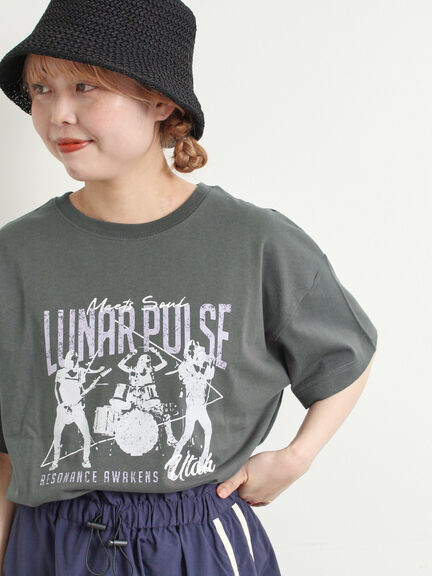 [接触冷感]バンドモチーフアソートプリントTシャツ（オフホワイト/グレー/チャコールグレー/サックスブルー）｜SM2（エスエムツー）通販