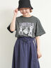 [接触冷感]バンドモチーフアソートプリントTシャツ（オフホワイト/グレー/チャコールグレー/サックスブルー）｜SM2（エスエムツー）通販