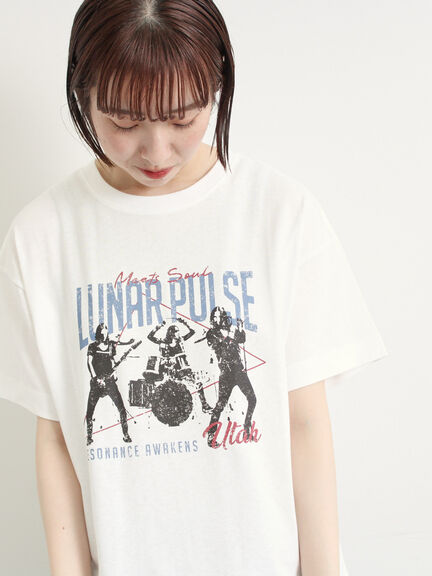 [接触冷感]バンドモチーフアソートプリントTシャツ（オフホワイト/グレー/チャコールグレー/サックスブルー）｜SM2（エスエムツー）通販
