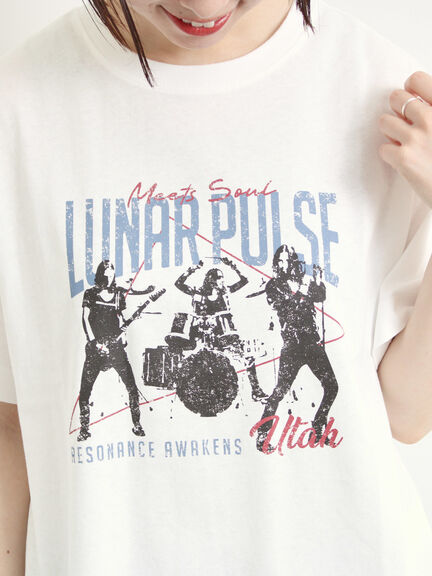 [接触冷感]バンドモチーフアソートプリントTシャツ（オフホワイト/グレー/チャコールグレー/サックスブルー）｜SM2（エスエムツー）通販