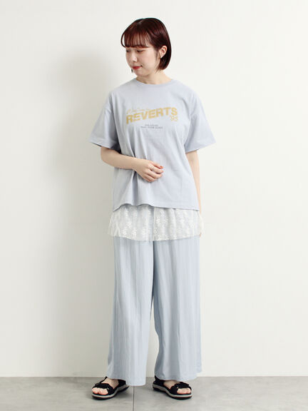 [接触冷感]バンドモチーフアソートプリントTシャツ（オフホワイト/グレー/チャコールグレー/サックスブルー）｜SM2（エスエムツー）通販