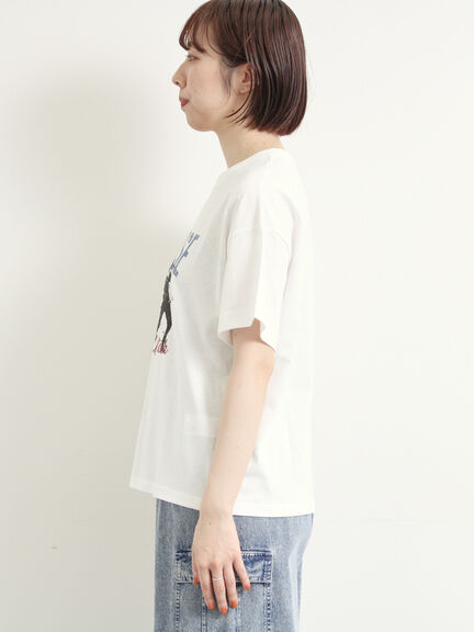 [接触冷感]バンドモチーフアソートプリントTシャツ（オフホワイト/グレー/チャコールグレー/サックスブルー）｜SM2（エスエムツー）通販