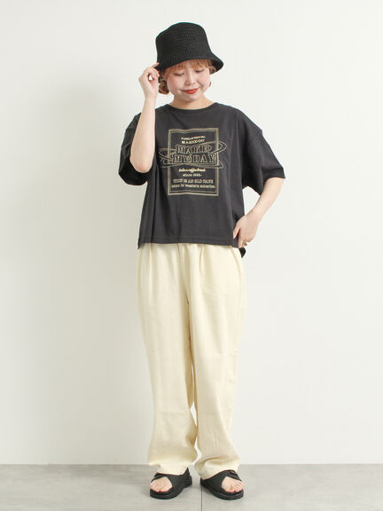 [接触冷感]刺繍ロゴアソートTシャツ（オフホワイト/ブラック/グリーン/パープル）｜SM2（エスエムツー）通販