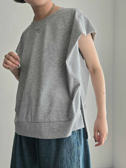 [接触冷感]肩タックフレンチスリーブカットソー（オフホワイト/グレー/ブラック/レッド）｜SM2（エスエムツー）通販