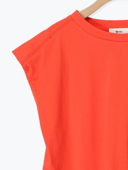 [接触冷感]肩タックフレンチスリーブカットソー（オフホワイト/グレー/ブラック/レッド）｜SM2（エスエムツー）通販