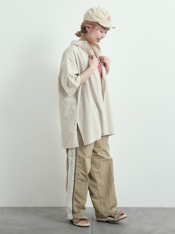 セール】 サイドメッシュラインパンツ（ブラック/ベージュ/カーキ