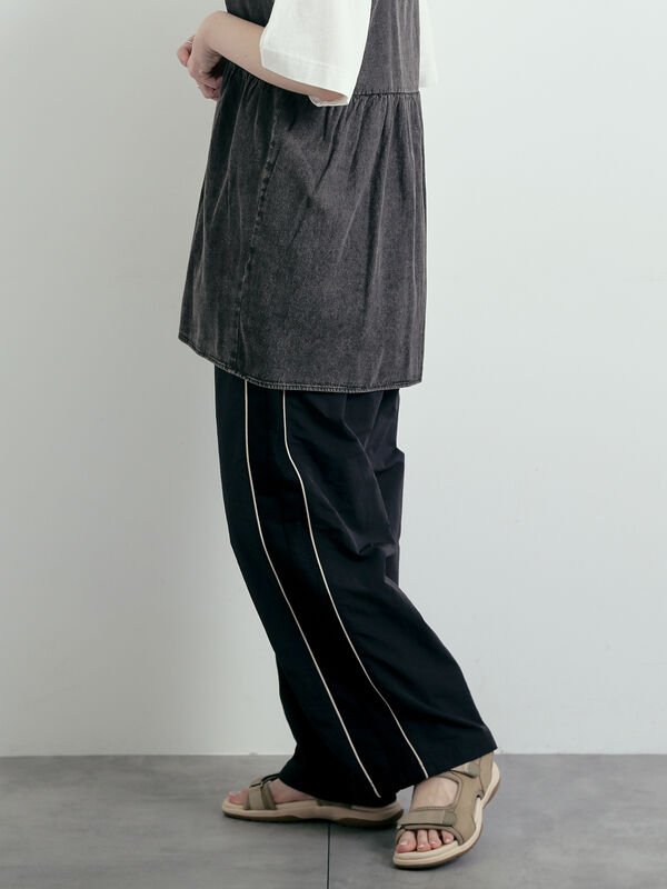 セール】 サイドメッシュラインパンツ（ブラック/ベージュ