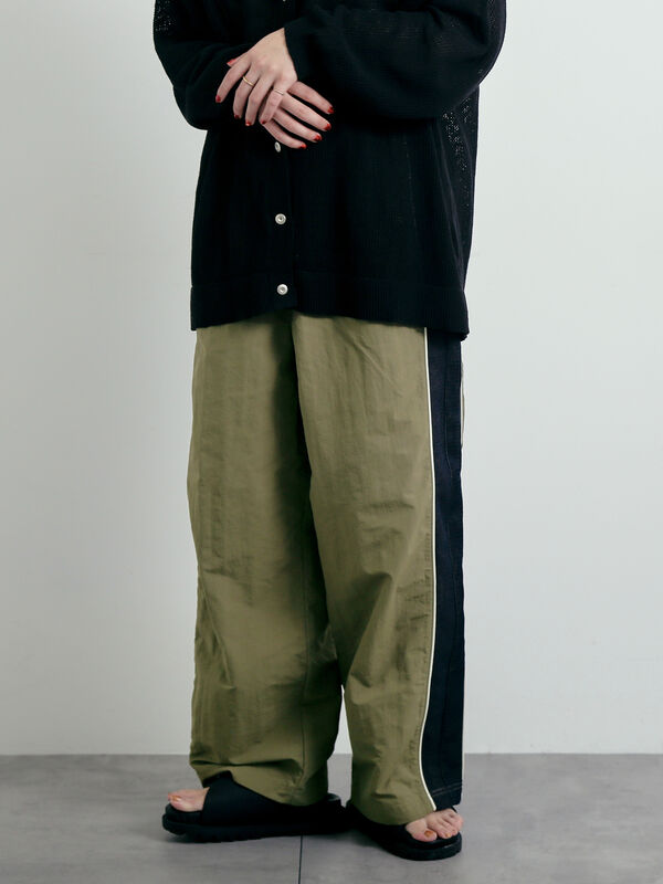 セール】 サイドメッシュラインパンツ（ブラック/ベージュ