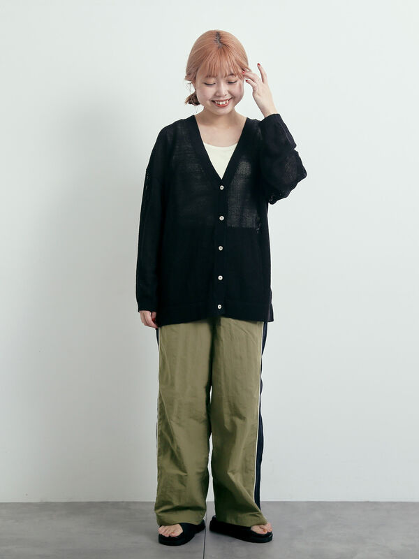 セール】 サイドメッシュラインパンツ（ブラック/ベージュ