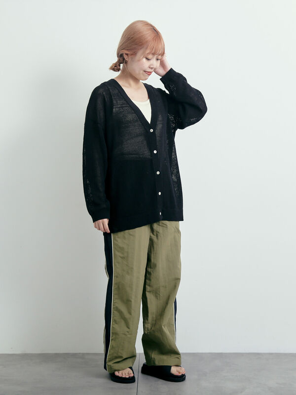 セール】 サイドメッシュラインパンツ（ブラック/ベージュ/カーキ