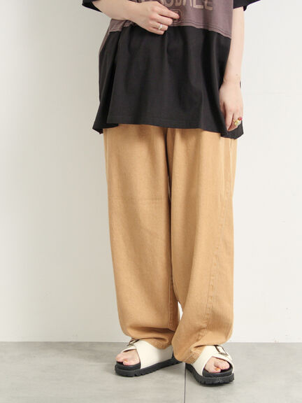 ベージュ スリット入り ニットパンツ COEL Online Storeフロントスリットパンツ(36 ベージュ): BOTTOMS