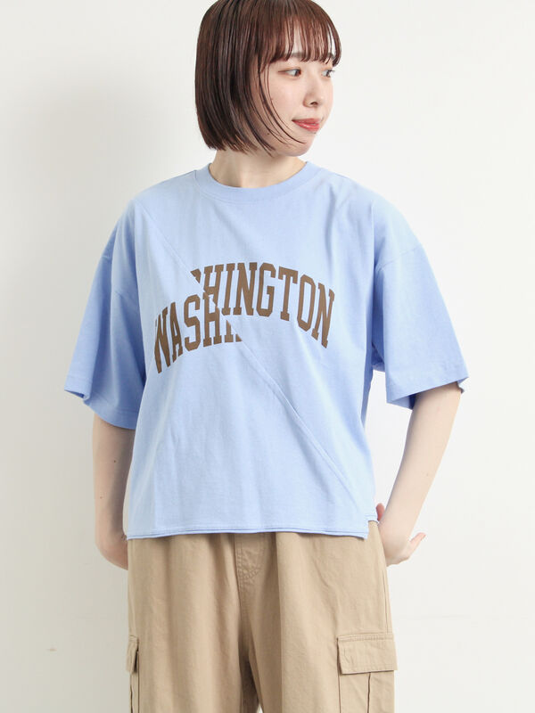 ブロッキングロゴプリントTシャツ（ブルー）｜SM2（エスエムツー）通販