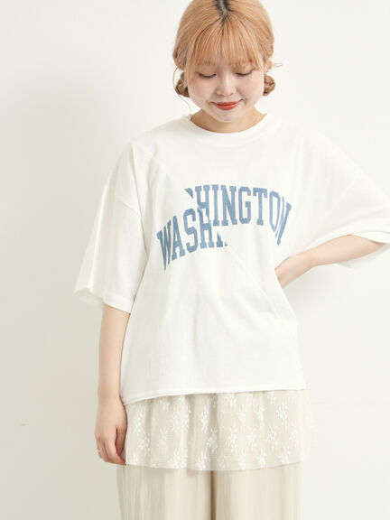ブロッキングロゴプリントTシャツ（オフホワイト/グレー/レッド/ブルー）｜SM2（エスエムツー）通販