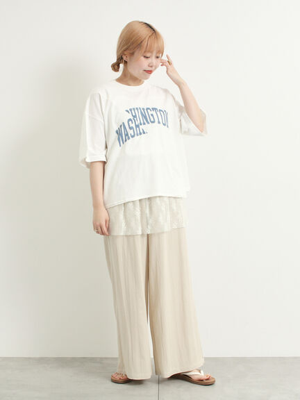 ブロッキングロゴプリントTシャツ（オフホワイト/グレー/レッド/ブルー）｜SM2（エスエムツー）通販