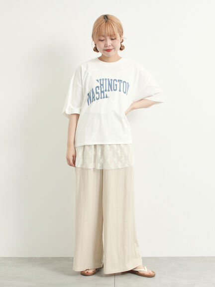 ブロッキングロゴプリントTシャツ（オフホワイト/グレー/レッド/ブルー）｜SM2（エスエムツー）通販