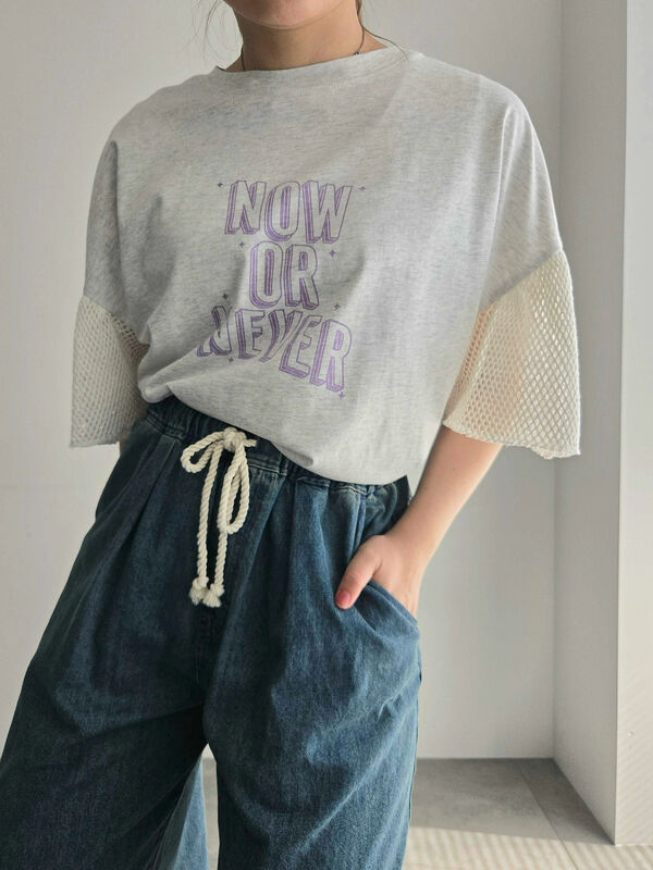[接触冷感]袖メッシュプリントTシャツ（グレー）｜SM2（エスエムツー）通販