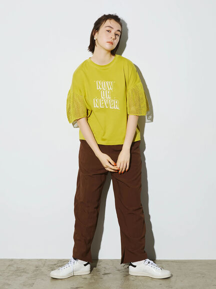 [接触冷感]袖メッシュプリントTシャツ（グレー/チャコールグレー/レッド/グリーン）｜SM2（エスエムツー）通販