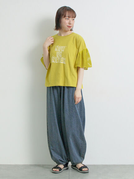[接触冷感]袖メッシュプリントTシャツ（グレー/チャコールグレー/レッド/グリーン）｜SM2（エスエムツー）通販